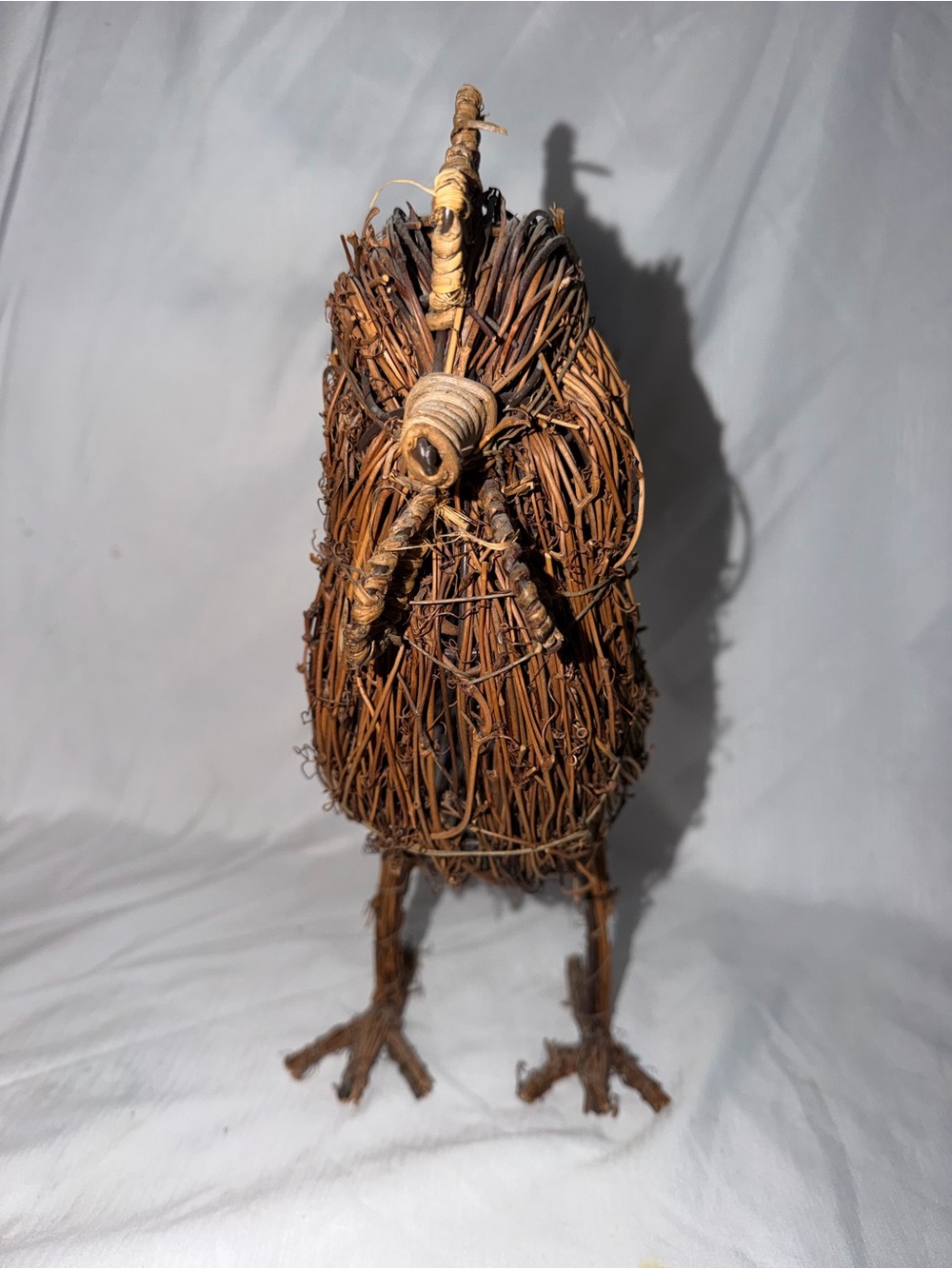 Vintage Rustic Grapevine / Twig Rooster Figurine Sculpture – 12" Tall - Picture 2 of 8